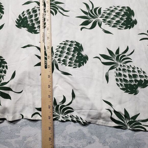 Free World Hawaiian Shirt Mens Large White Pineapple Print Rayon - Picture 8 of 10